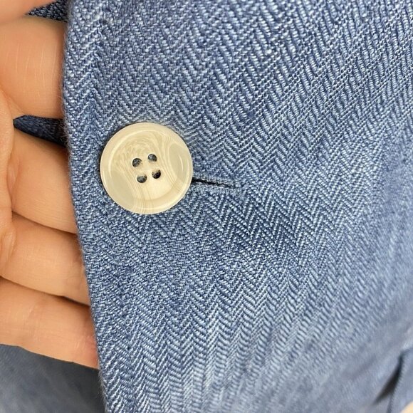 Raging Bull 100% Linen Sport Coat 42/Large Blue Blazer Jacket Unstructured - Picture 4 of 16